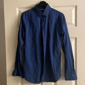 Blue shiny texture extra slim small Express shirt